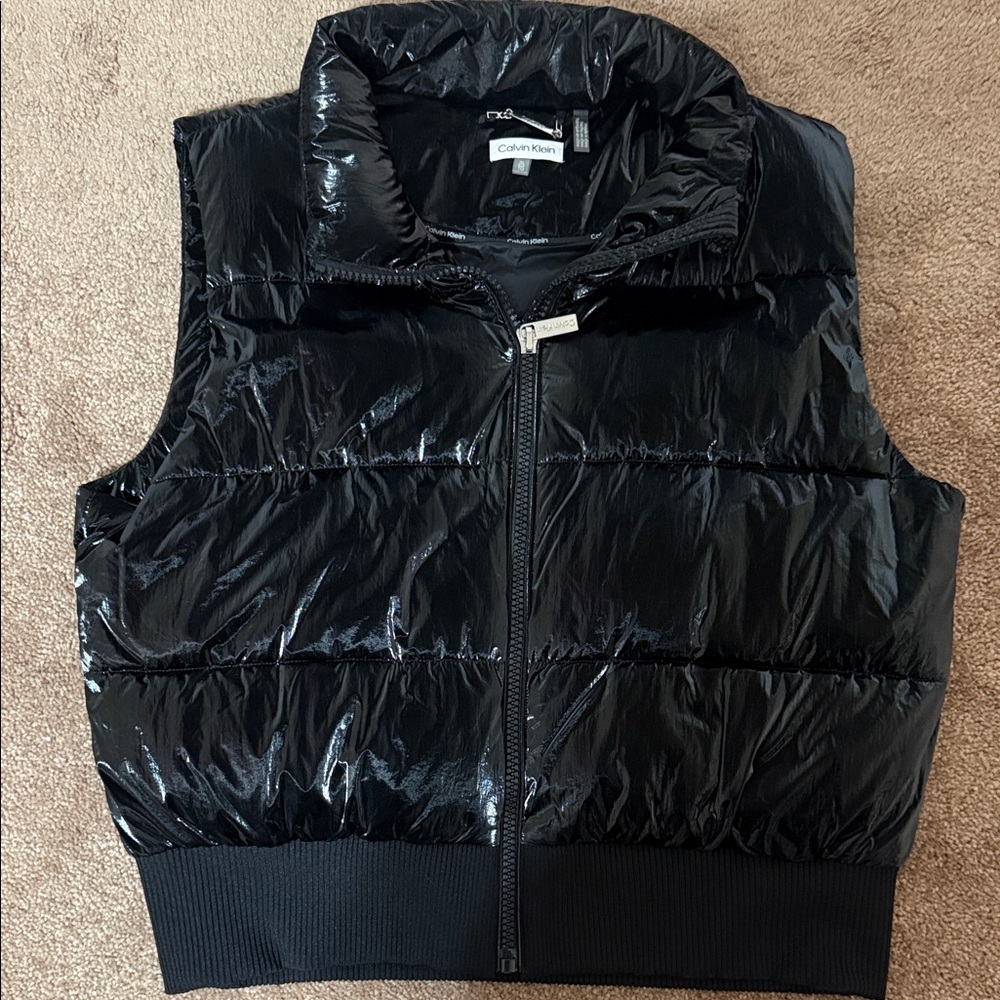 Calvin Klein Glossy Black Outerwear